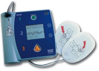 An AED (Automated External Defibrillator)