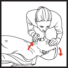 Give two breaths and let the victim exhale