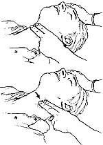 Locate the carotid artery and feel for a pulse